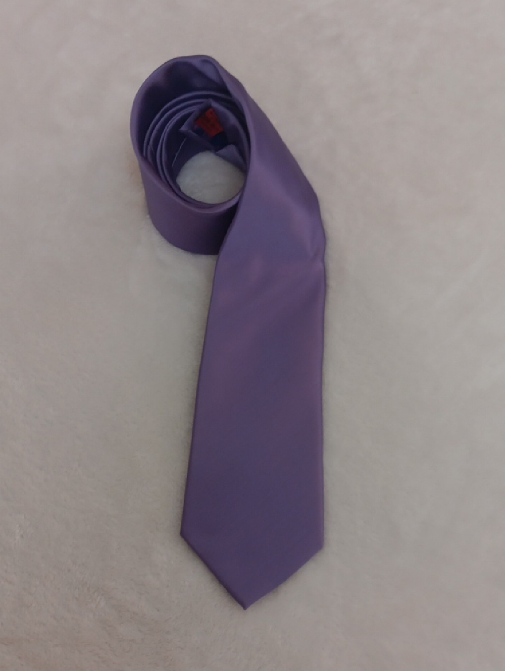 John Sparks Classic Solid Purple Satin Tie for Men - Sleek Formal Accessory